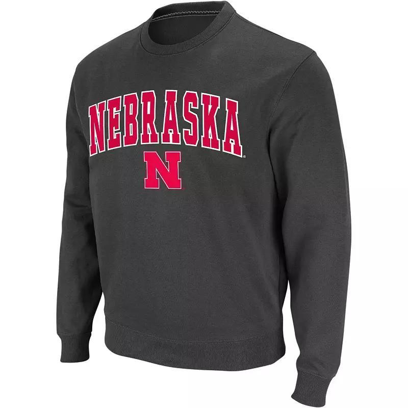 Men's Colosseum Charcoal LSU Tigers Arch & Logo Crew Neck Sweatshirt, Size: Large Product Image