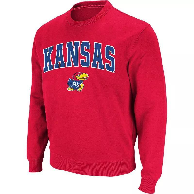 Men's Colosseum Charcoal Indiana Hoosiers Arch & Logo Crew Neck Sweatshirt, Size: Small Product Image