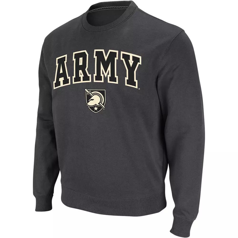 Men's Colosseum Charcoal Army Black Knights Arch & Logo Crew Neck Sweatshirt, Size: Small, Nc2 Charco Product Image