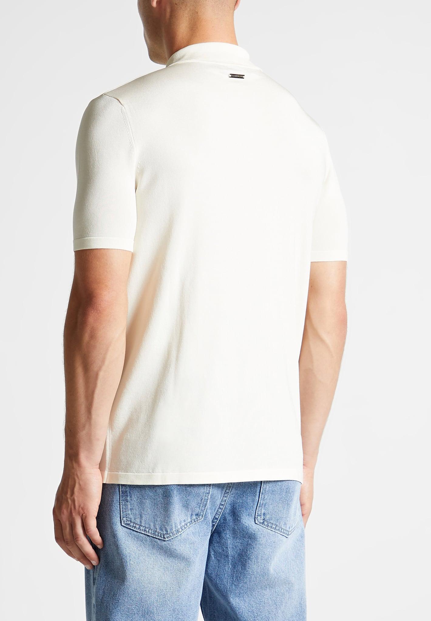 Luxe Polo Top With Zip - Off White Male Product Image