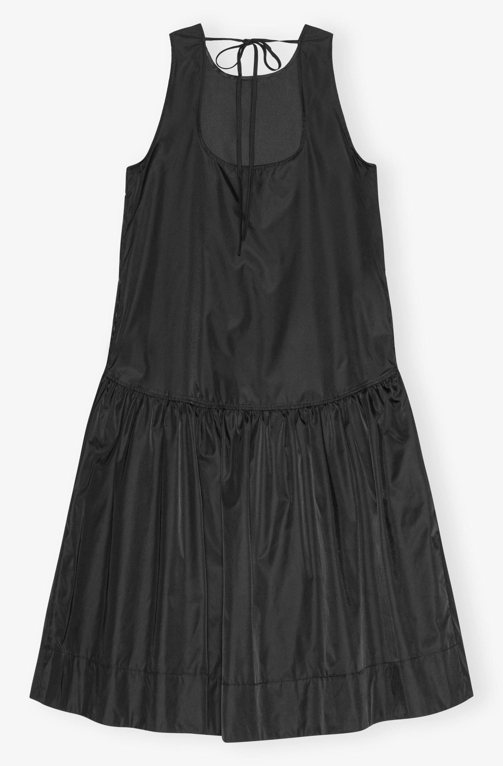 Black Duchesse Nylon Midi Dress Product Image