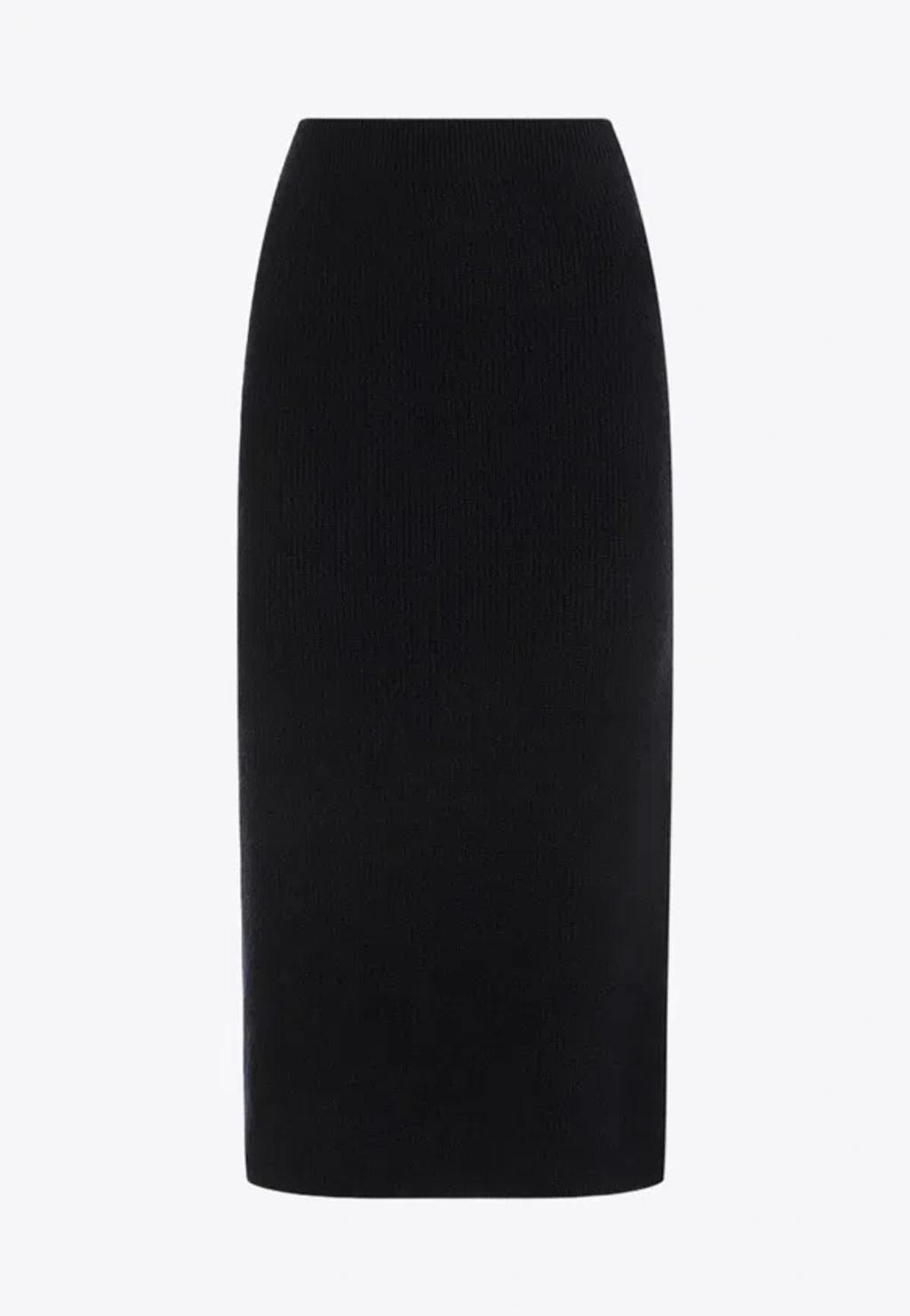 FABIANA FILIPPI Rib-knit Midi Skirt In Blue Product Image