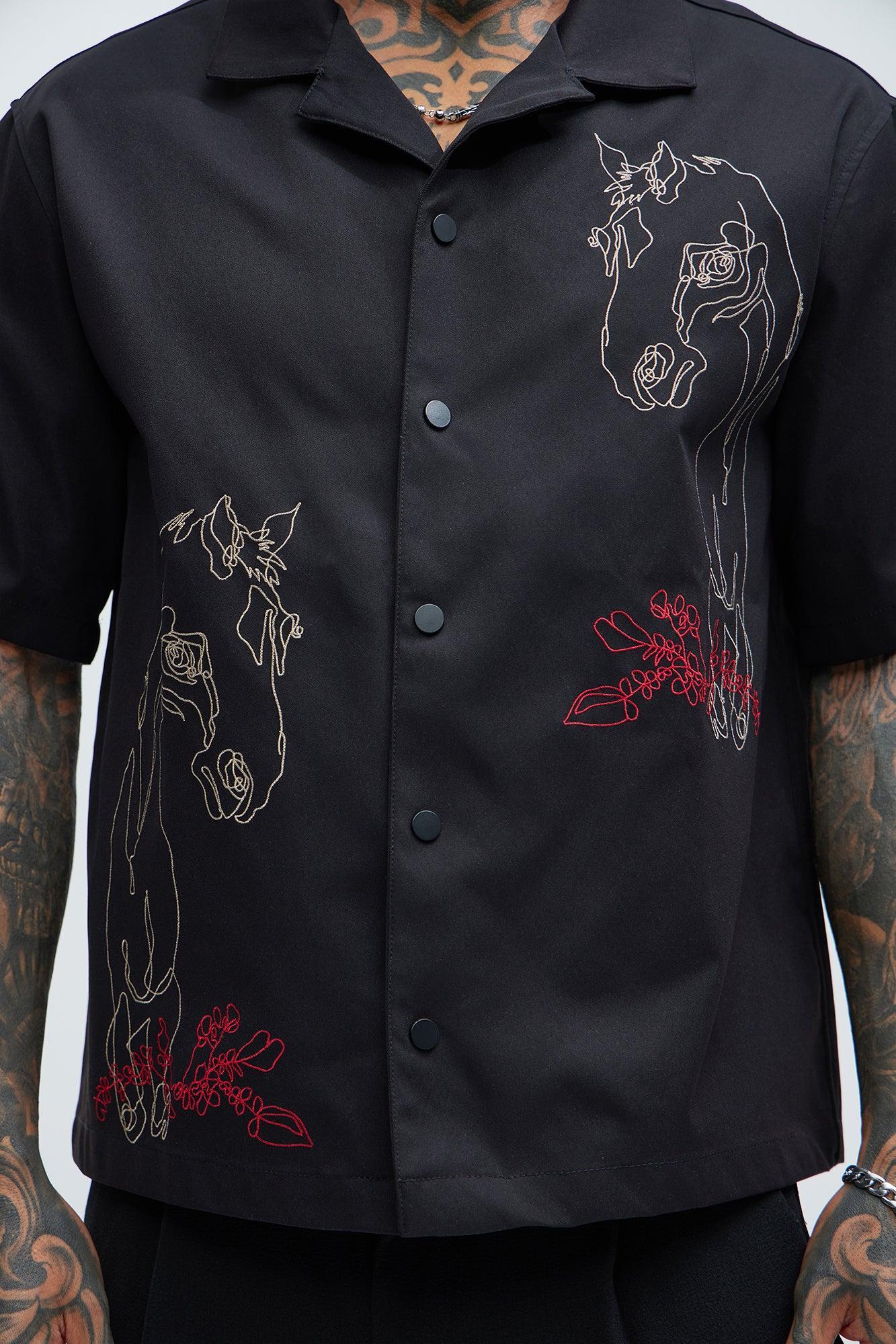 Barnes Embroidery Shirt - Black Product Image