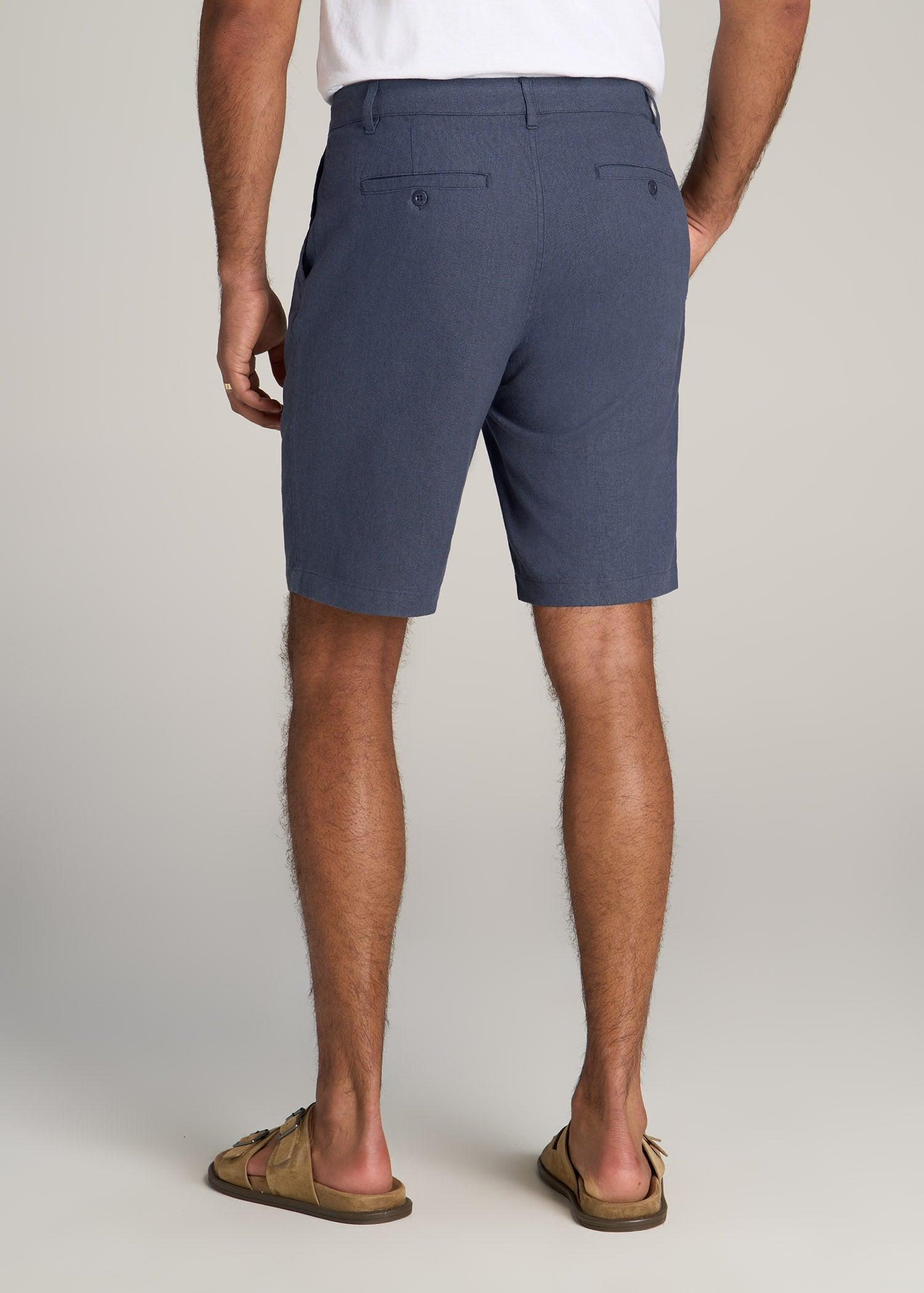 Linen Shorts For Tall Men in Burnt Orange Product Image