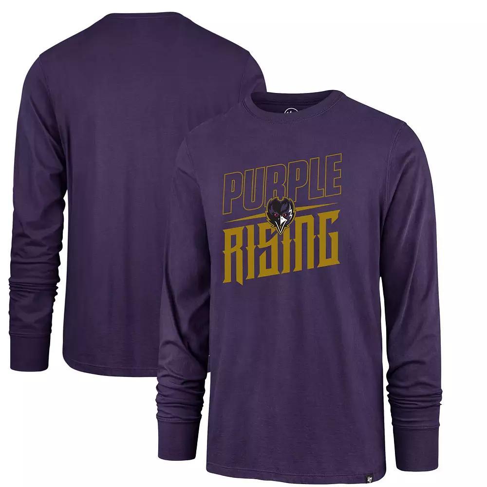 Men's '47 Purple Baltimore Ravens Purple Rising Super Rival Long Sleeve T-Shirt, Size: Small Product Image