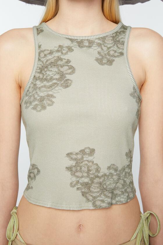 Printed lace tank top Product Image