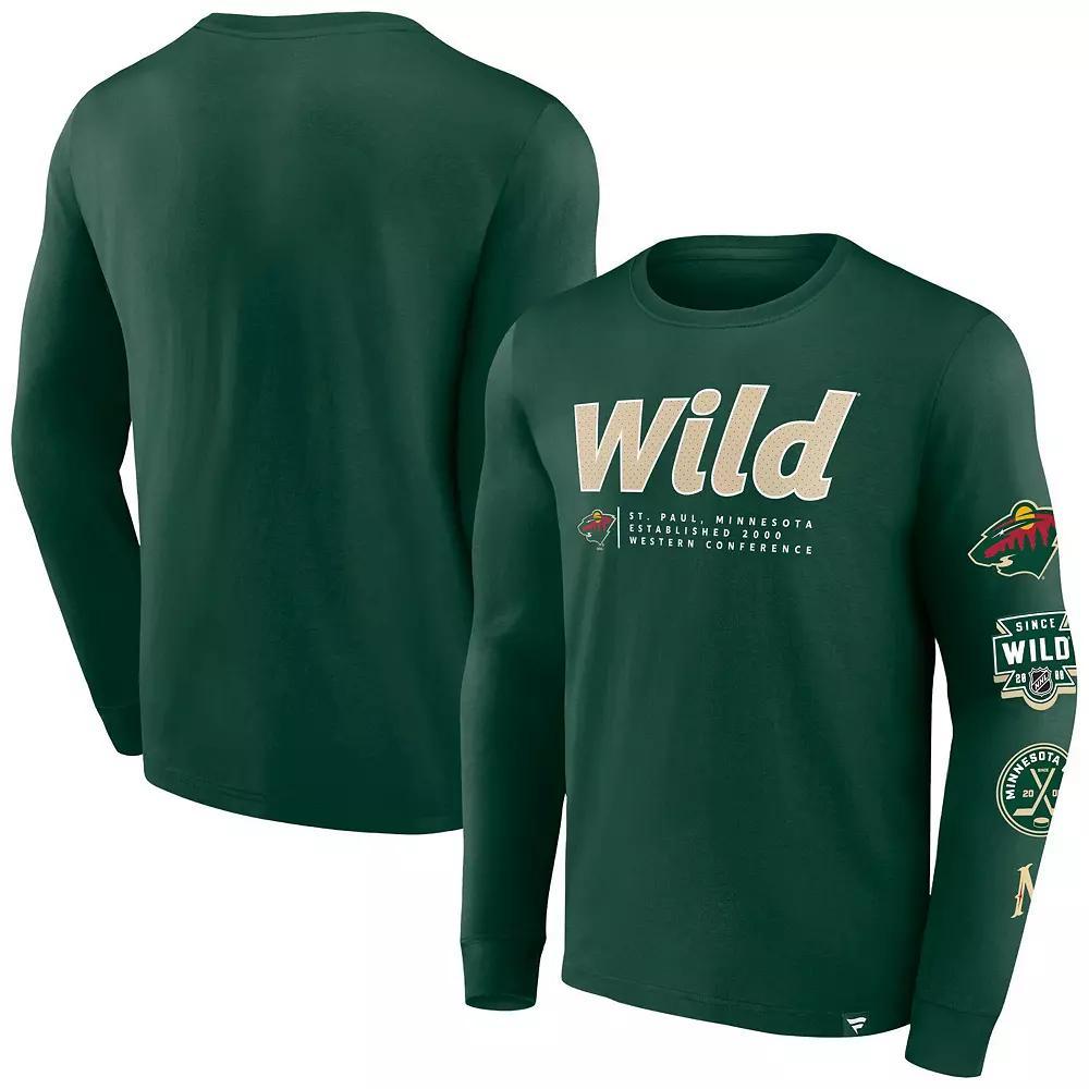 Men's Fanatics Branded Green Minnesota Wild Strike the Goal Long Sleeve T-Shirt, Size: XL Product Image