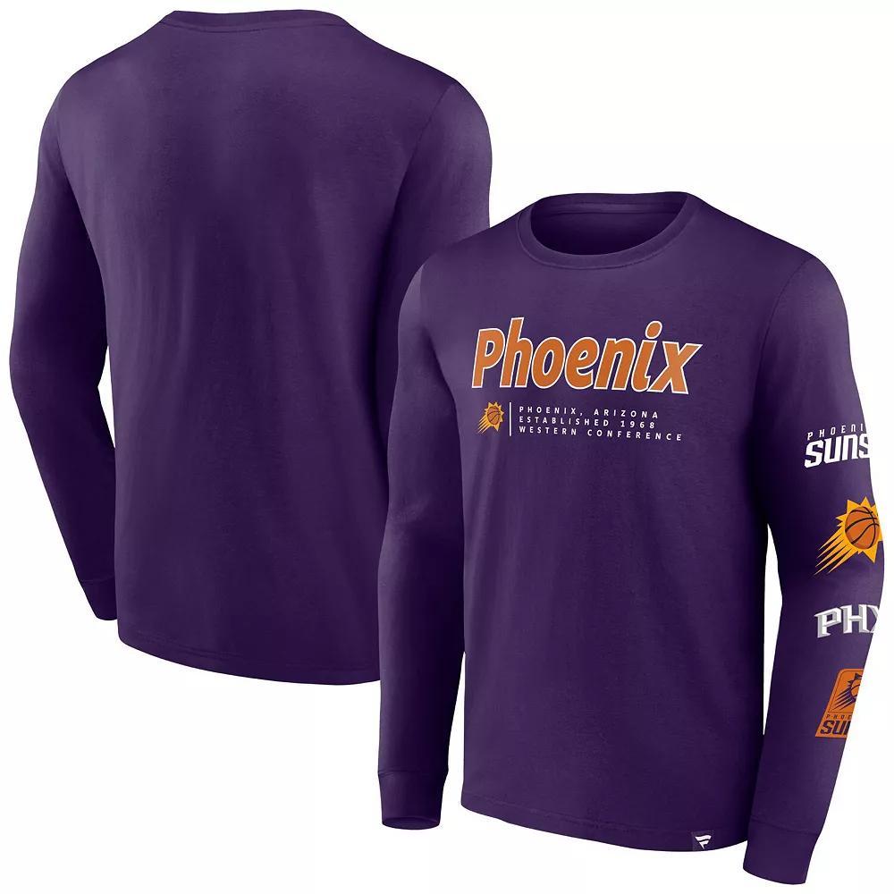 Men's Fanatics Branded Purple Phoenix Suns Baseline Long Sleeve T-Shirt, Size: Large, Phx Purple Product Image