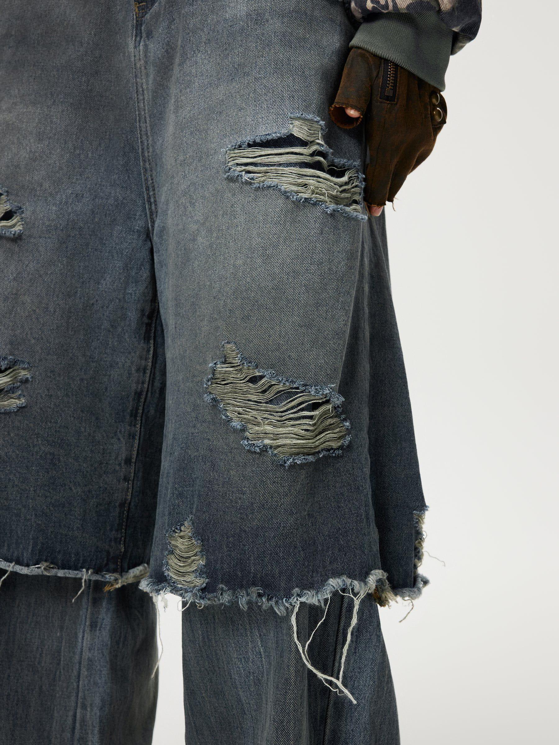 Aelfric Eden Distressed Two Layer Baggy Jeans Product Image