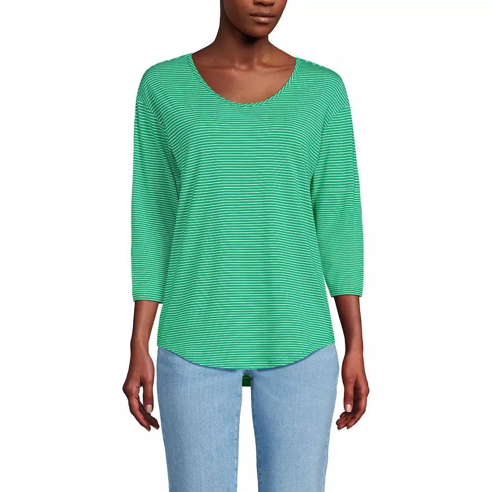 Women's Lands End Lightweight Jersey Tunic Top, Size: Medium, Black Product Image