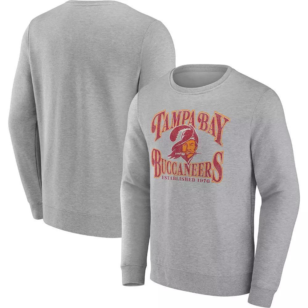 Men's Fanatics Branded Heathered Charcoal Tampa Bay Buccaneers Playability Pullover Sweatshirt, Size: 4XL, Grey Product Image