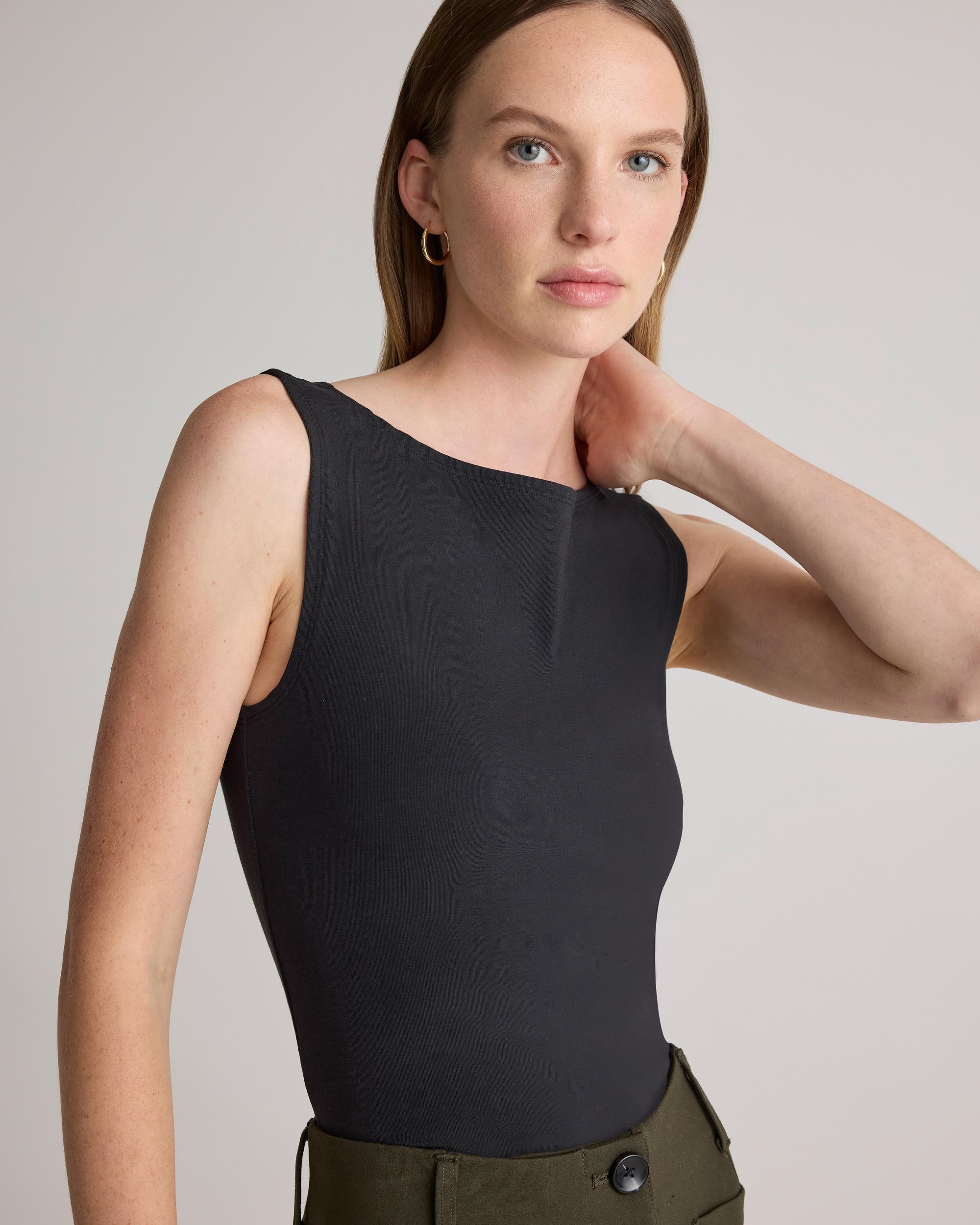 Quince | Women's Stretch Cotton Jersey Boat Neck Tank Top Size XS, Organic Cotton Product Image