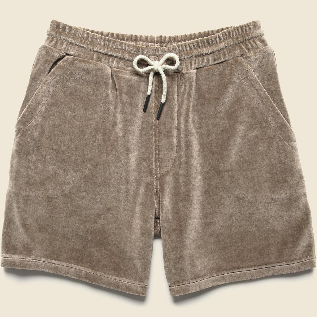7" Morel Velour Shorts - Brown Product Image