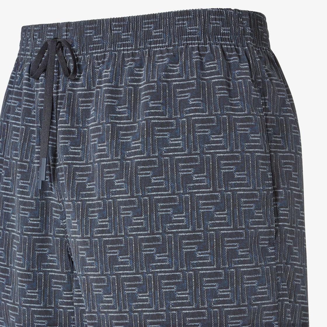 Swim ShortsDenim-effect blue FF nylon shorts Product Image