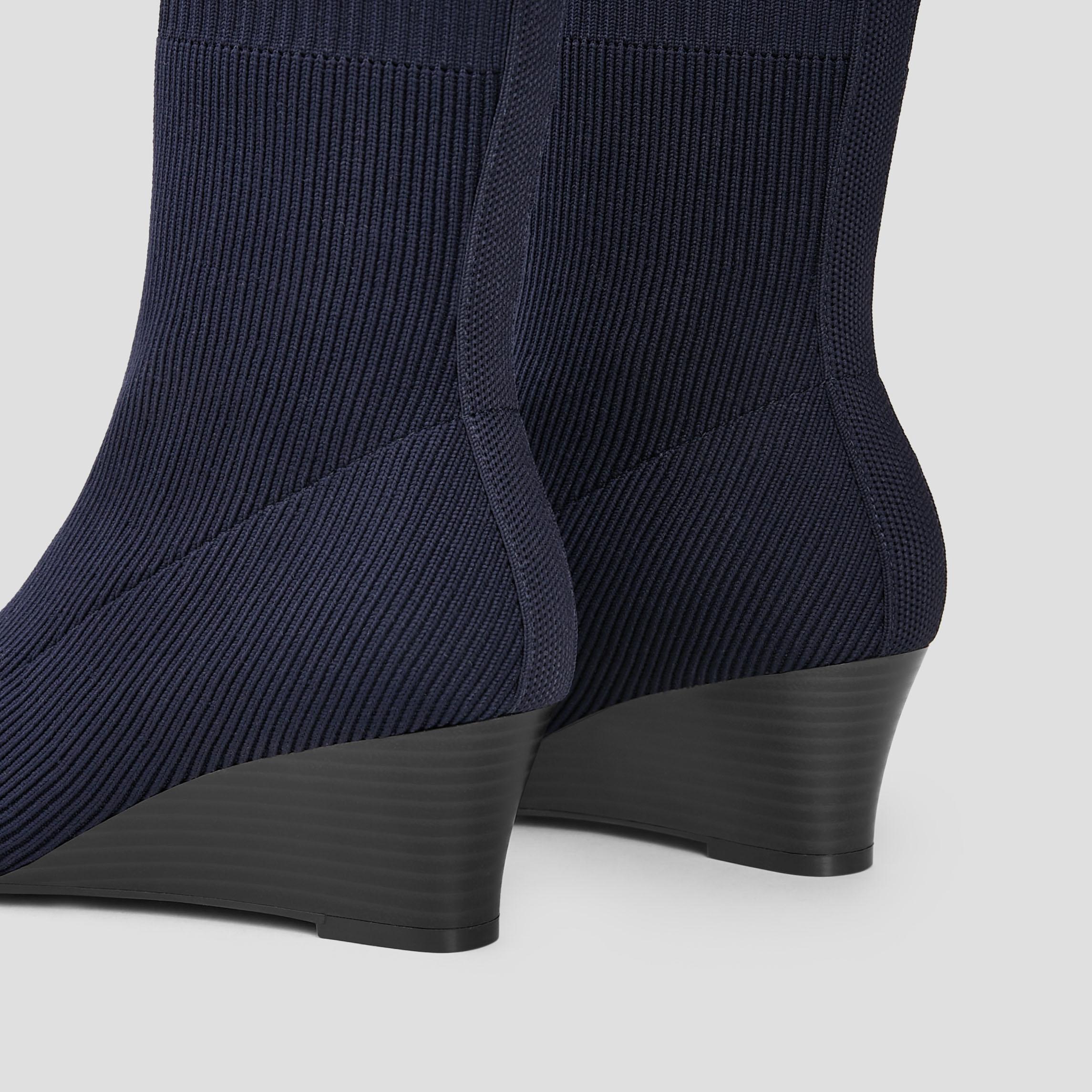 Square-Toe Water-Repellent Heeled Boots (Rafaella) Product Image