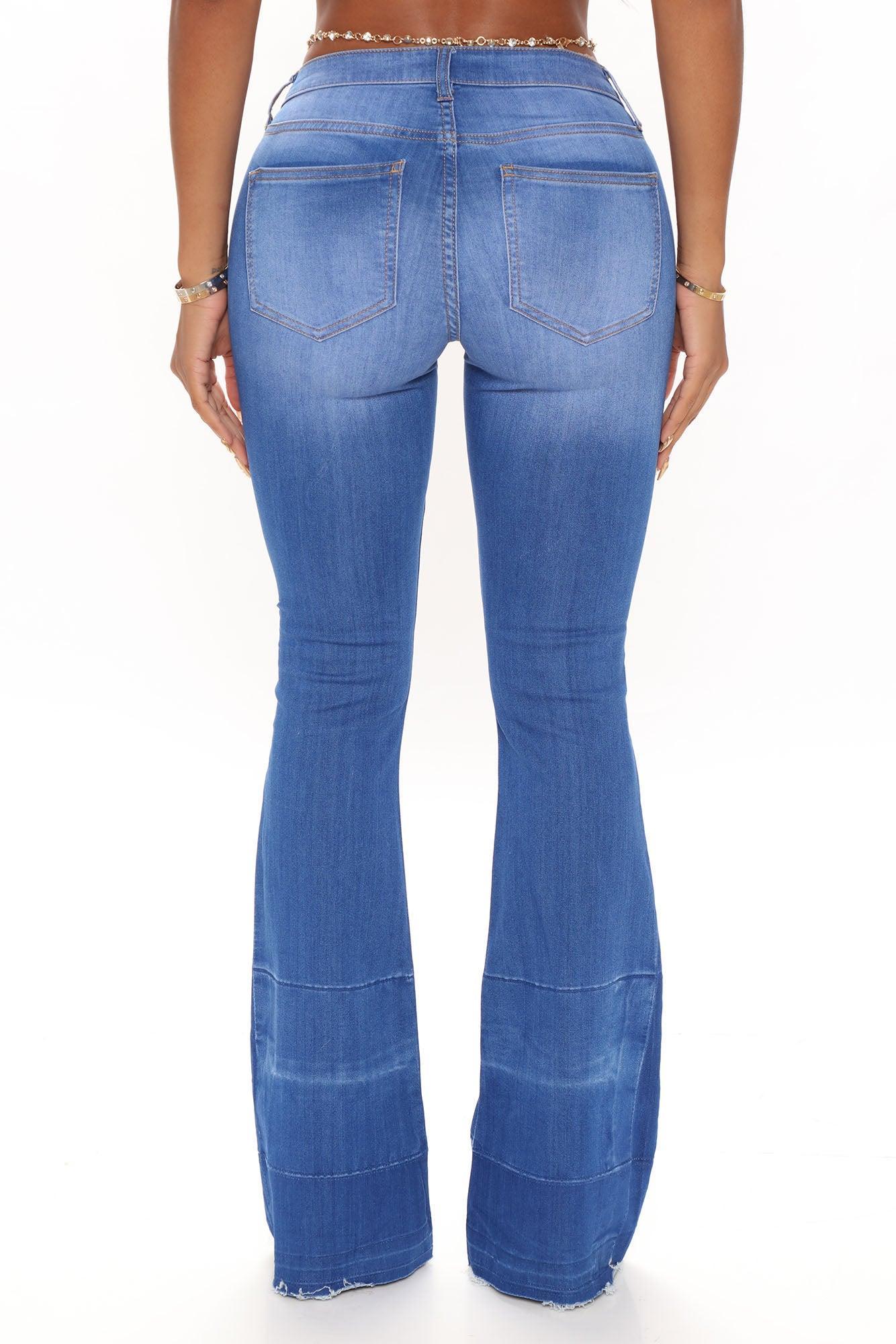 Janis Super Soft Low Rise Flare Jeans - Blue Wash Product Image