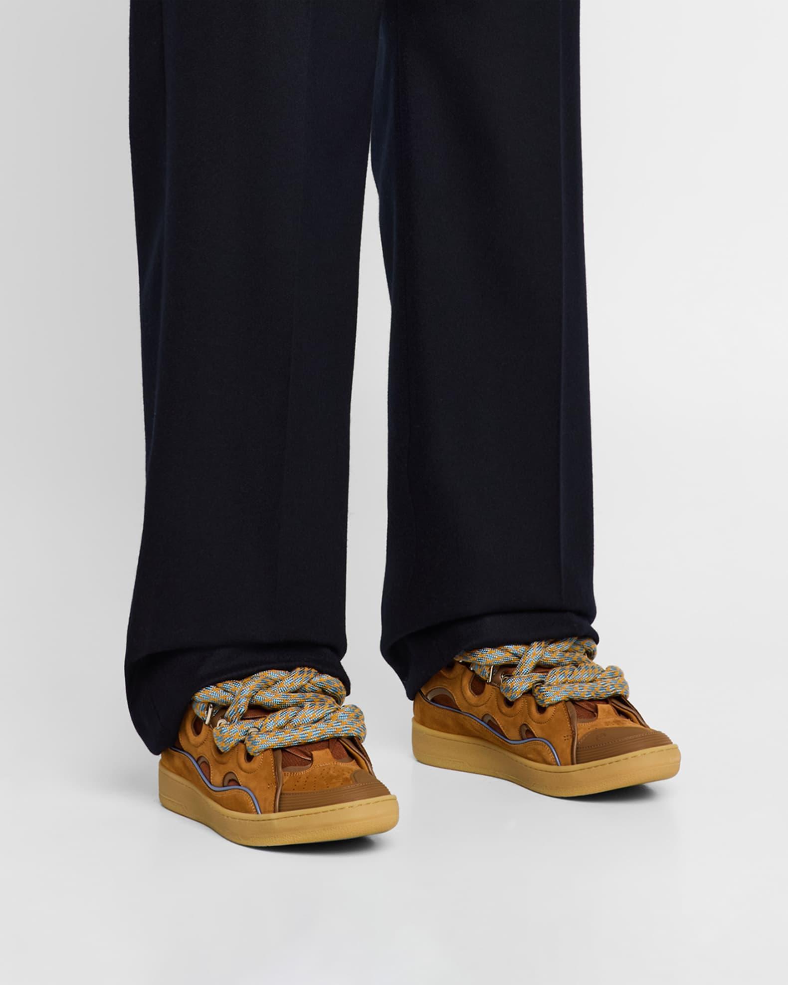 Men's Curb Leather Low-Top Sneakers Product Image