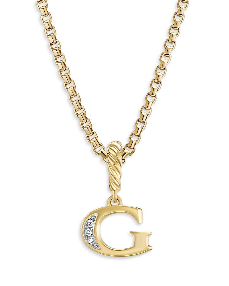 David Yurman 18K Gold Amulets Diamond Pave Initial Pendant Product Image