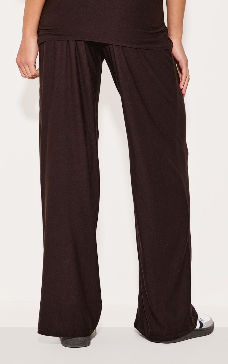 Chocolate Soft Touch Mid Rise Wide Leg Pants Product Image