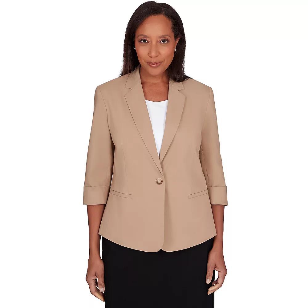 Petite Alfred Dunner 3/4-Sleeve Classic Fit Jacket, Women's, Size: 12 Petite Product Image