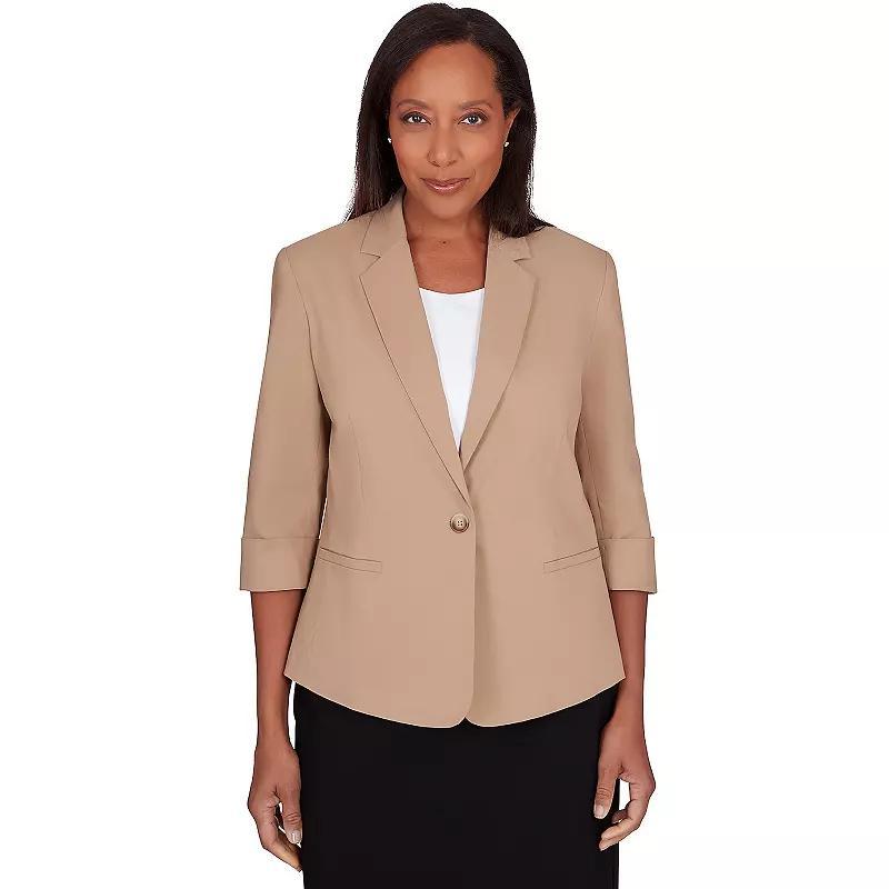 Petite Alfred Dunner 3/4-Sleeve Classic Fit Jacket, Women's, Size: 12 Petite Product Image