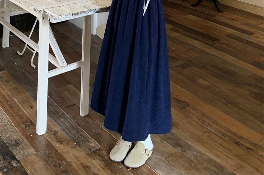 Bear Embroidered Midi Jumper Dress / Flower Embroidered Shirt Product Image