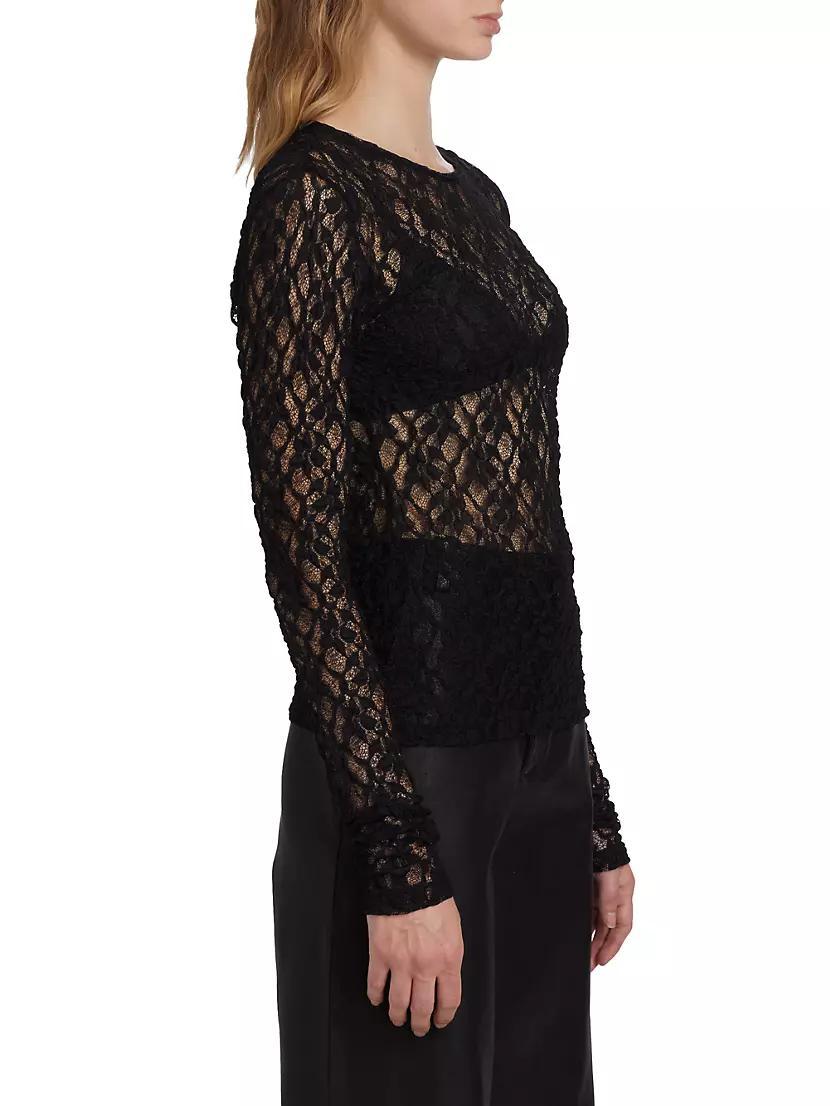 Mesh Lace Long-Sleeve Top Product Image