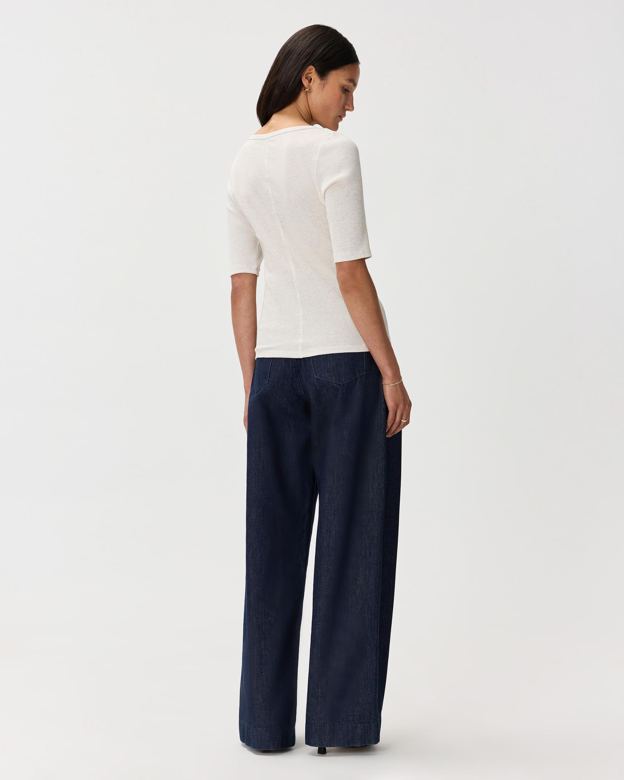 Quince | Women's Micro-Rib Elbow Sleeve T-Shirt Organic Cotton Product Image