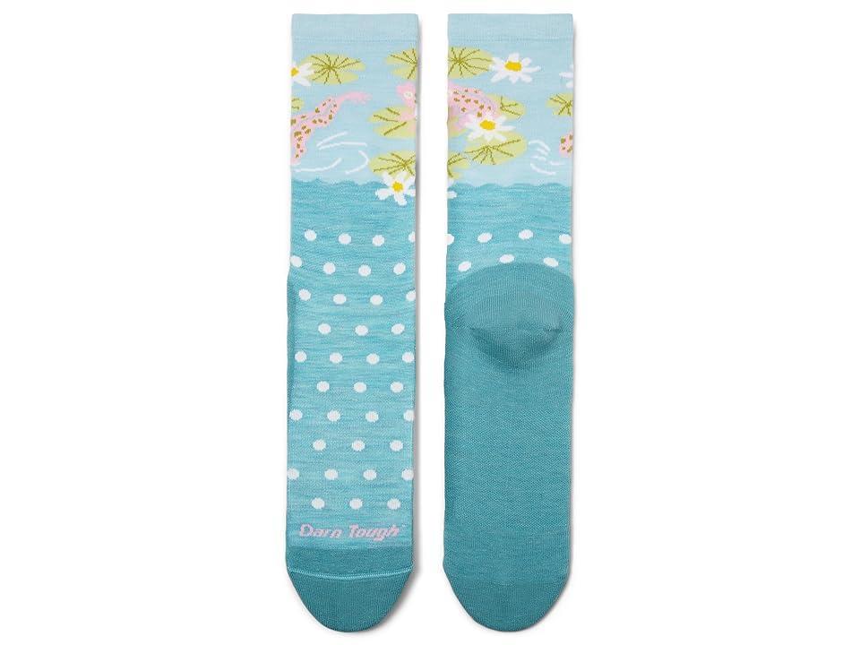 Darn Tough Vermont Wild Life Crew Lightweight with Cushion (Aqua) Women's Crew Cut Socks Shoes Product Image