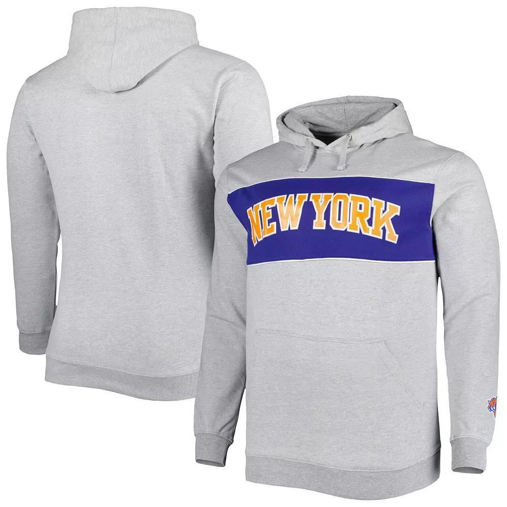 Men's Fanatics Branded Heather Gray New York Knicks Big & Tall Wordmark Pullover Hoodie, Size: 3XB, Grey Product Image