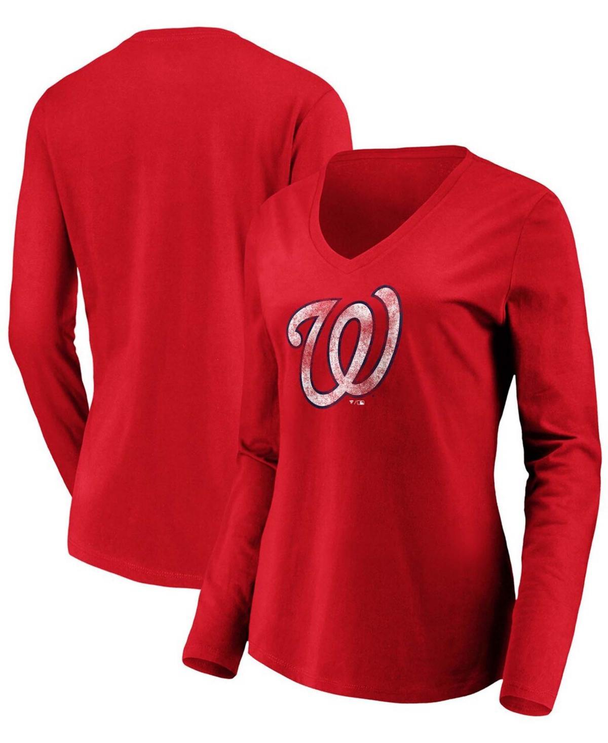 Women's Fanatics Branded Black Chicago White Sox Core Team Long Sleeve V-Neck T-Shirt, Size: Medium Product Image