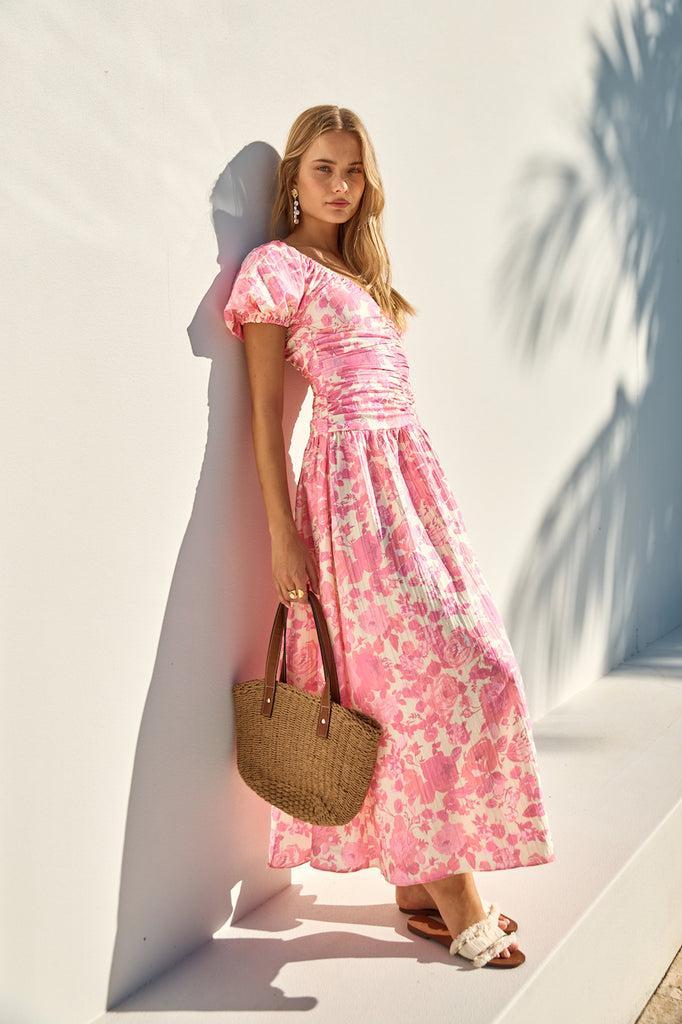 FORTUNATE ONE Garden Party Maxi Dress Pink Product Image