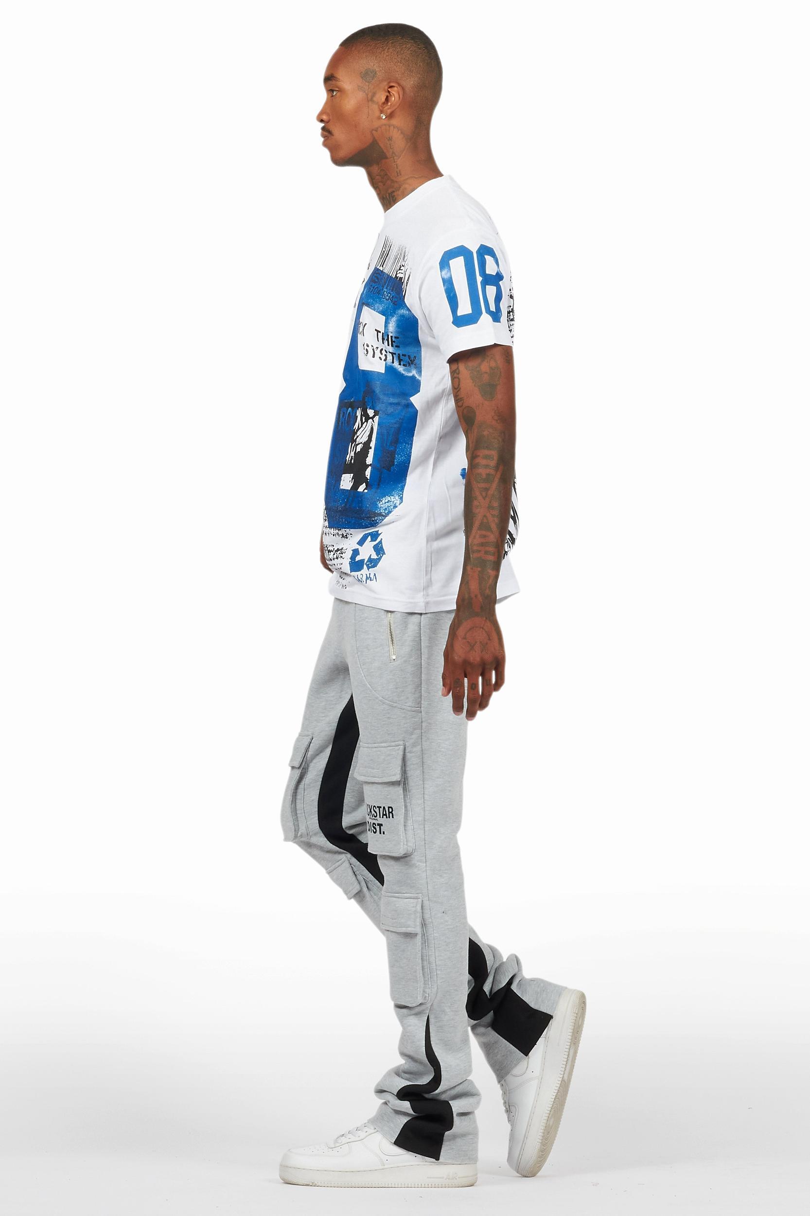 Antoon Heather Grey Stacked Flare Track Pant Male Product Image