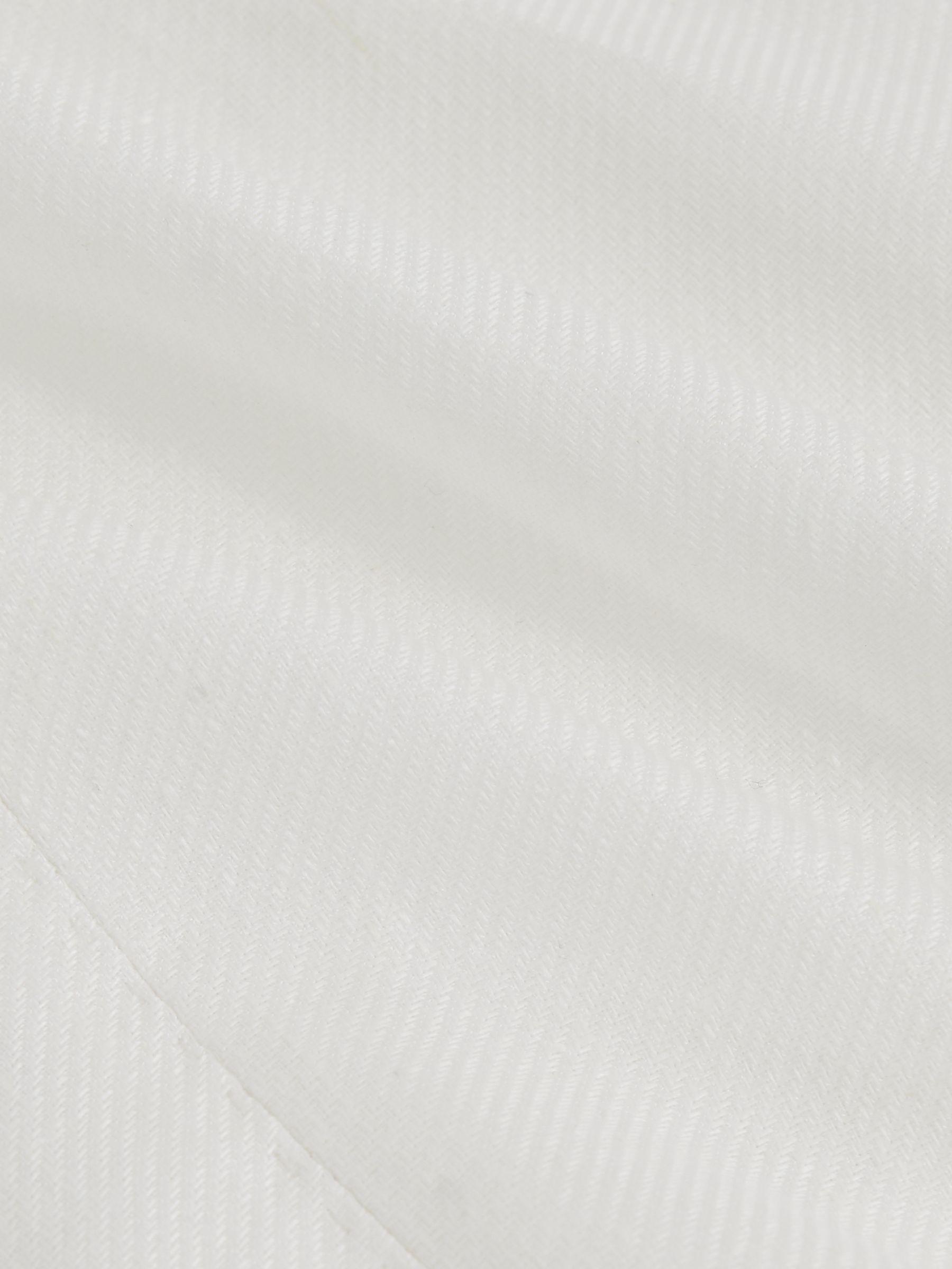 Slim Fit Lyocell Linen Single Breasted Suit Blazer in White Product Image