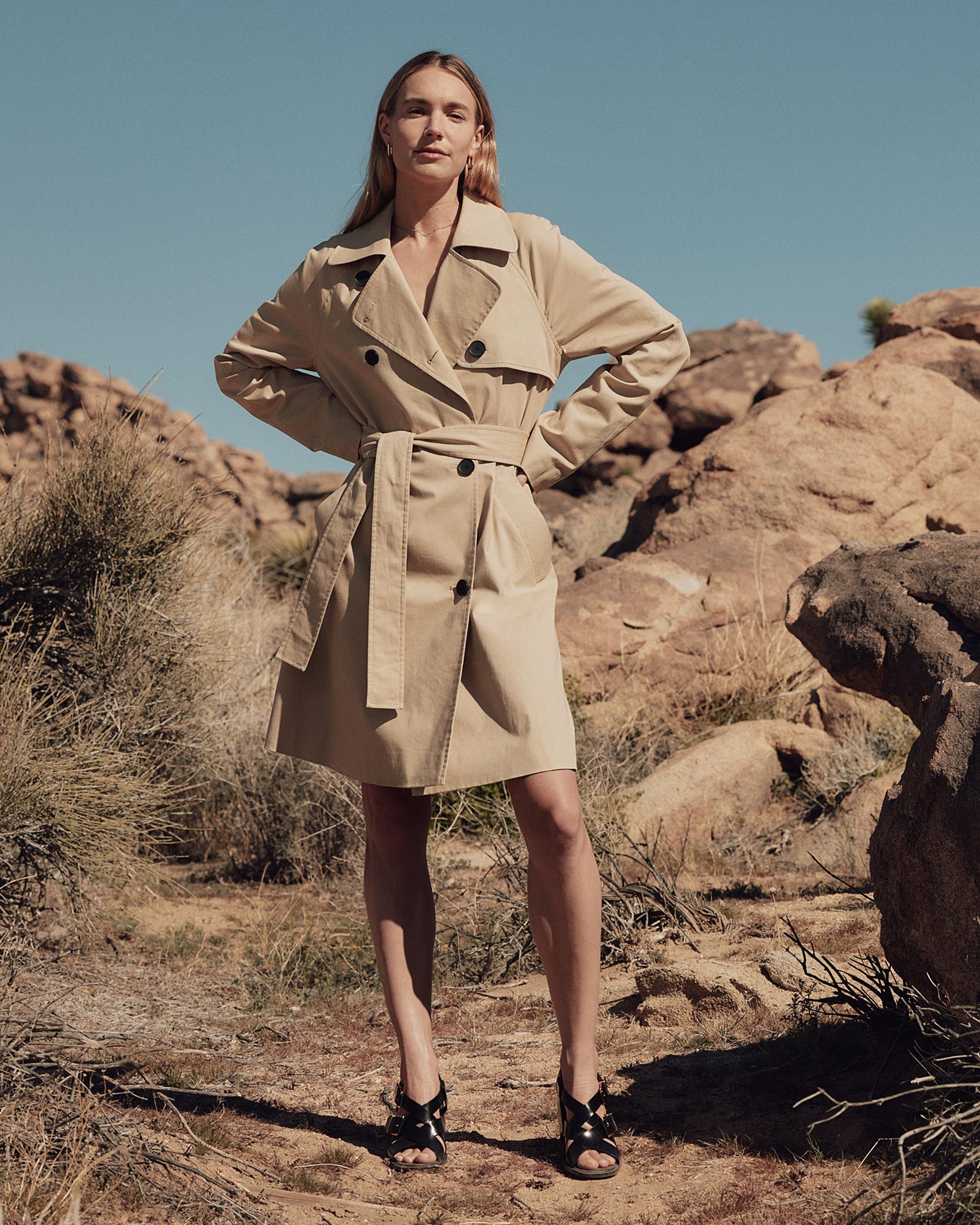 Quince | Women's Comfort Stretch Trench Coat Size XL, Organic Cotton Product Image