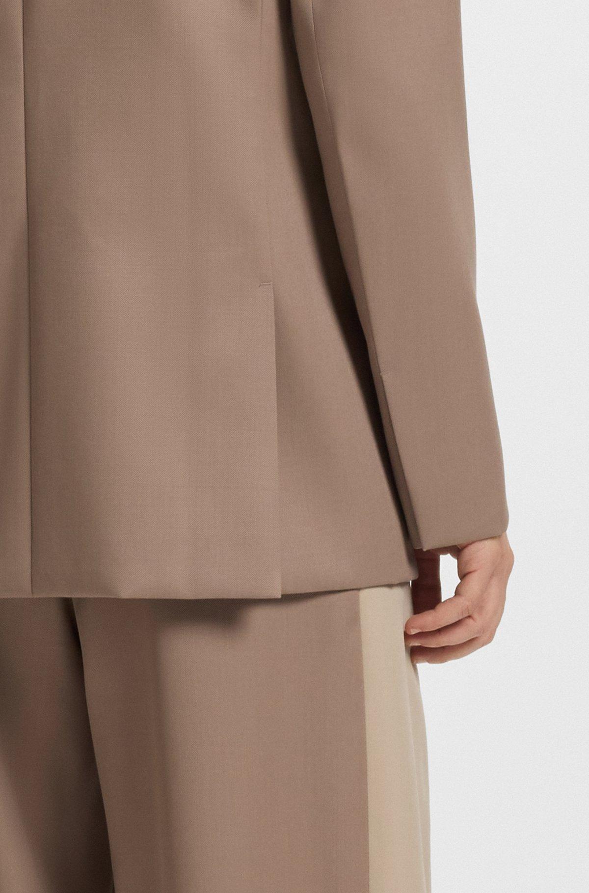 BOSS - Relaxed-fit blazer with color-blocked lapels - Light Brown Product Image