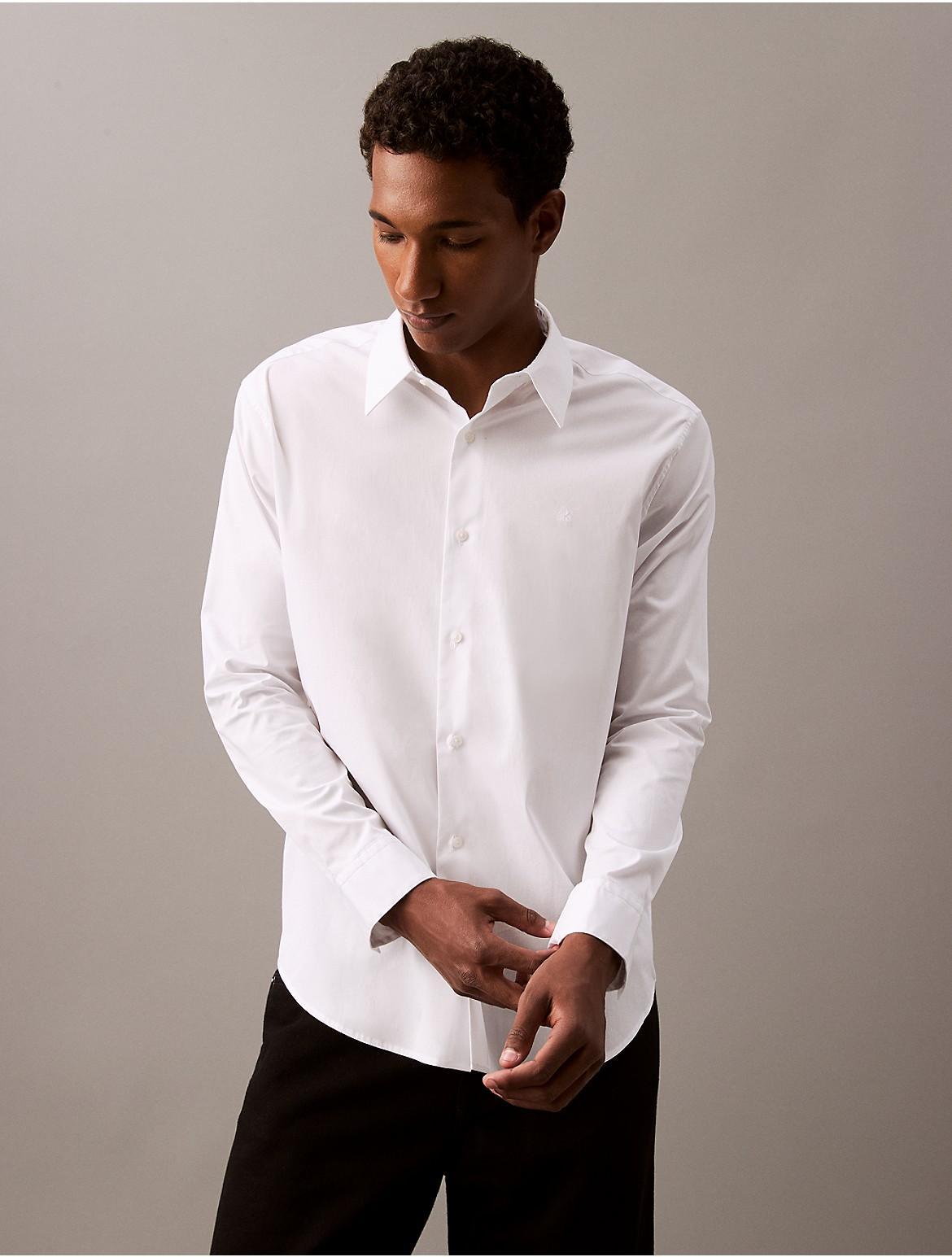 Calvin Klein Mens Cotton Stretch Classic Button-Down Shirt - Blue - XXL Product Image