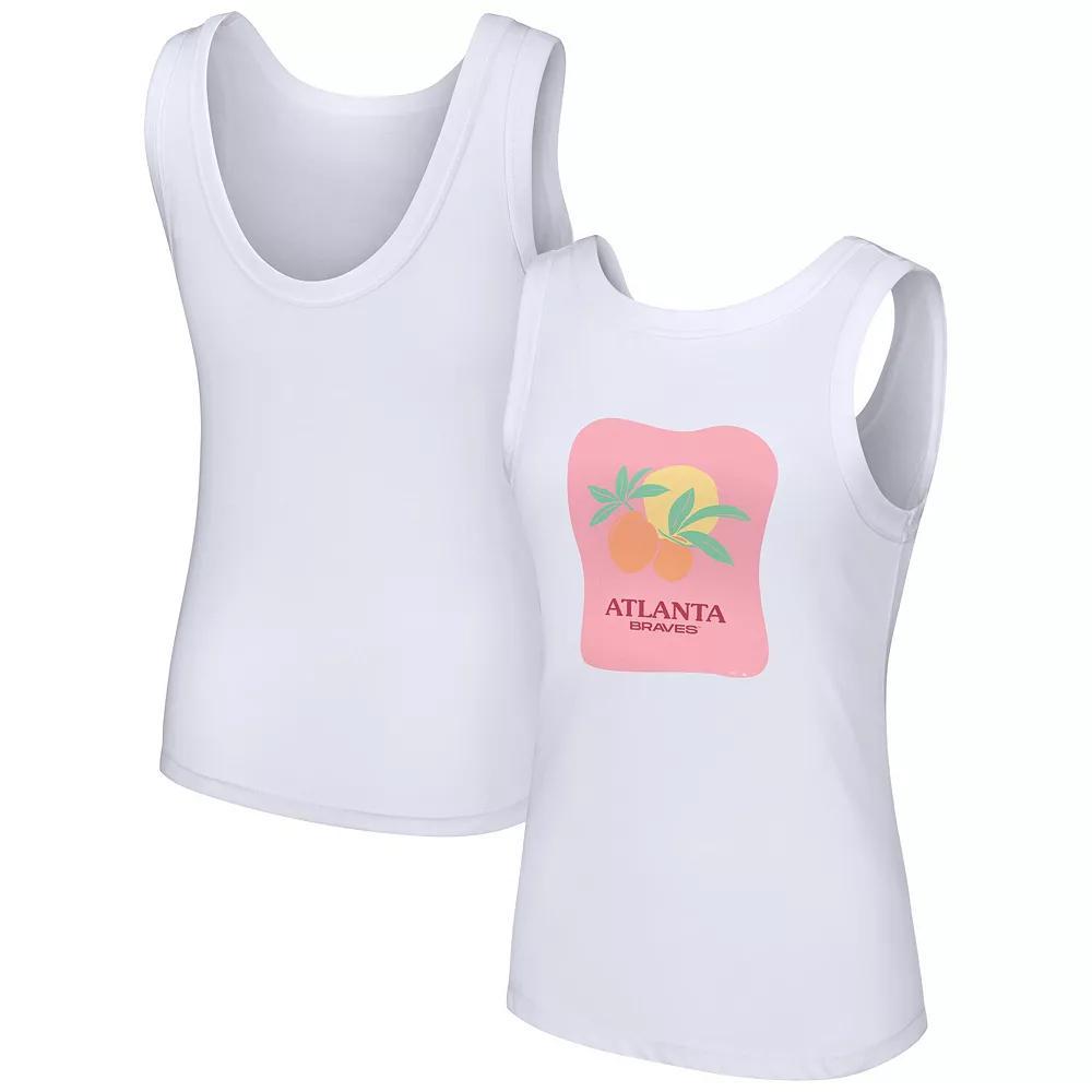 Women's Lusso Style  White Atlanta Braves Lindy Tank Top, Size: Small Product Image