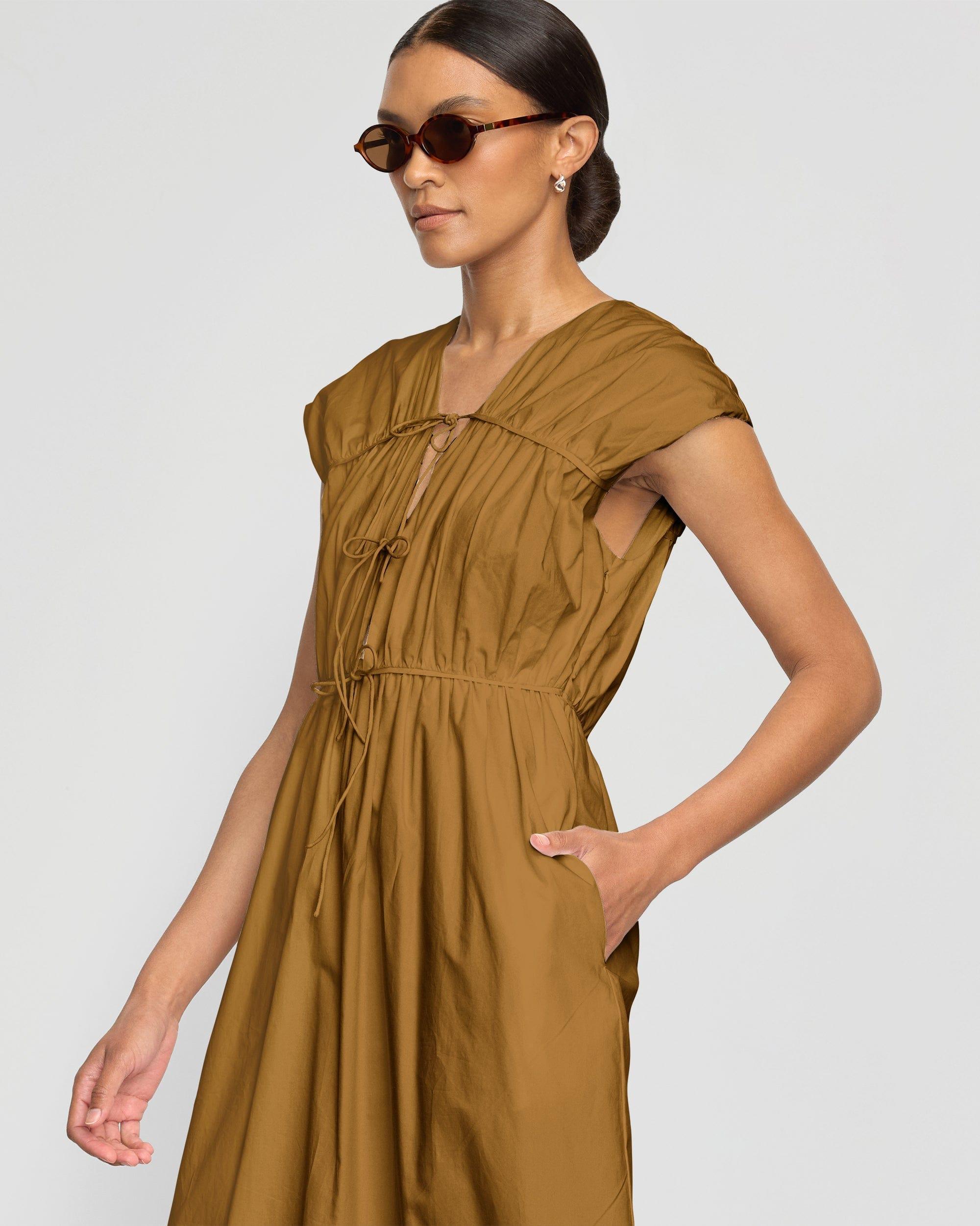 Shreya Tie-Front Organic Cotton Dress Product Image