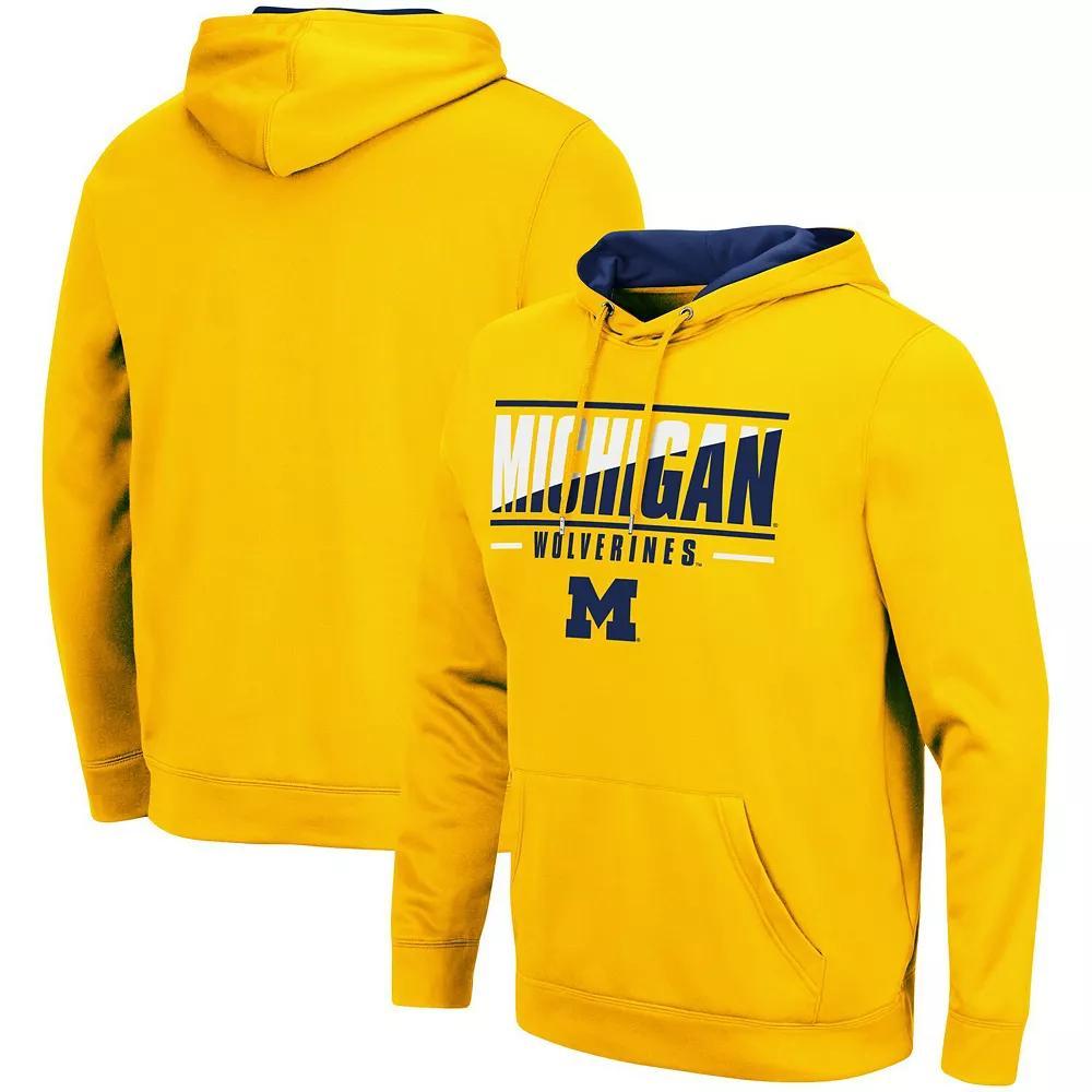 Men's Colosseum Maize Michigan Wolverines Slash Stack 2.0 Pullover Hoodie, Size: Small, Gold Product Image