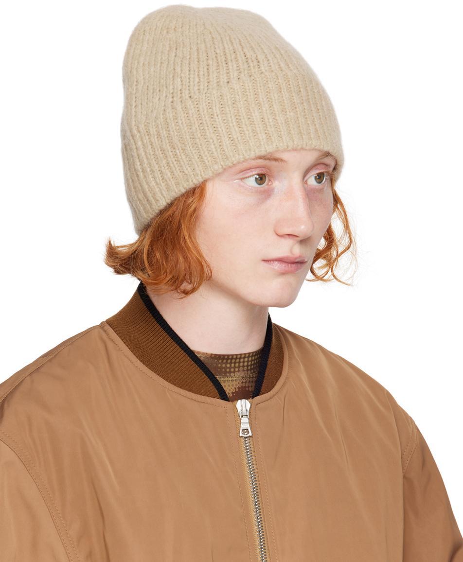 DRIES VAN NOTEN Beige Alpaca & Merino Wool Beanie In 4 Natural Product Image