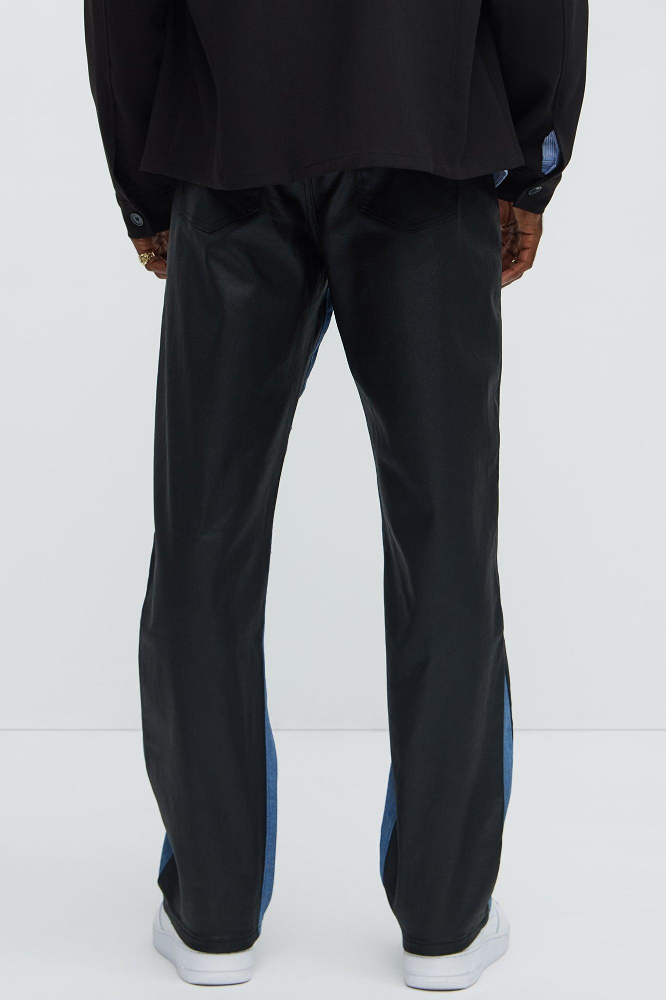 Wesley Wax Coated Straight Jeans - Black/combo Product Image
