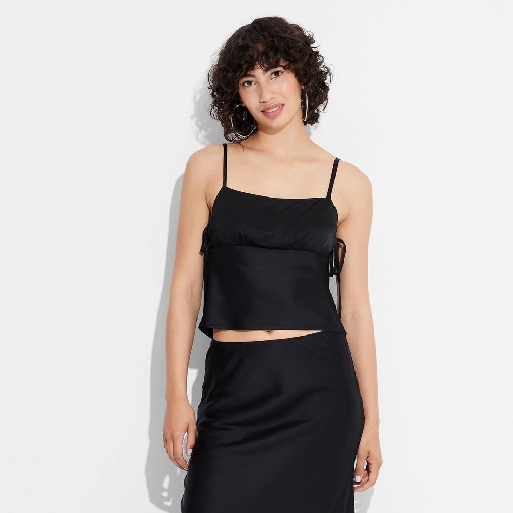 Women's Satin Tank Top - Wild Fable™ Black XXS Product Image