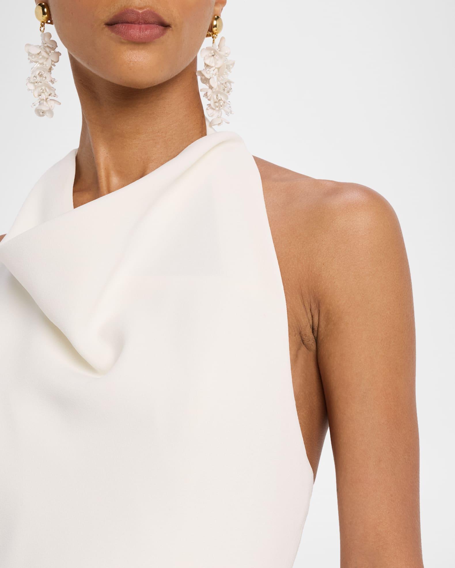 Crepe Bubble-Hem Halter Mini Dress Product Image