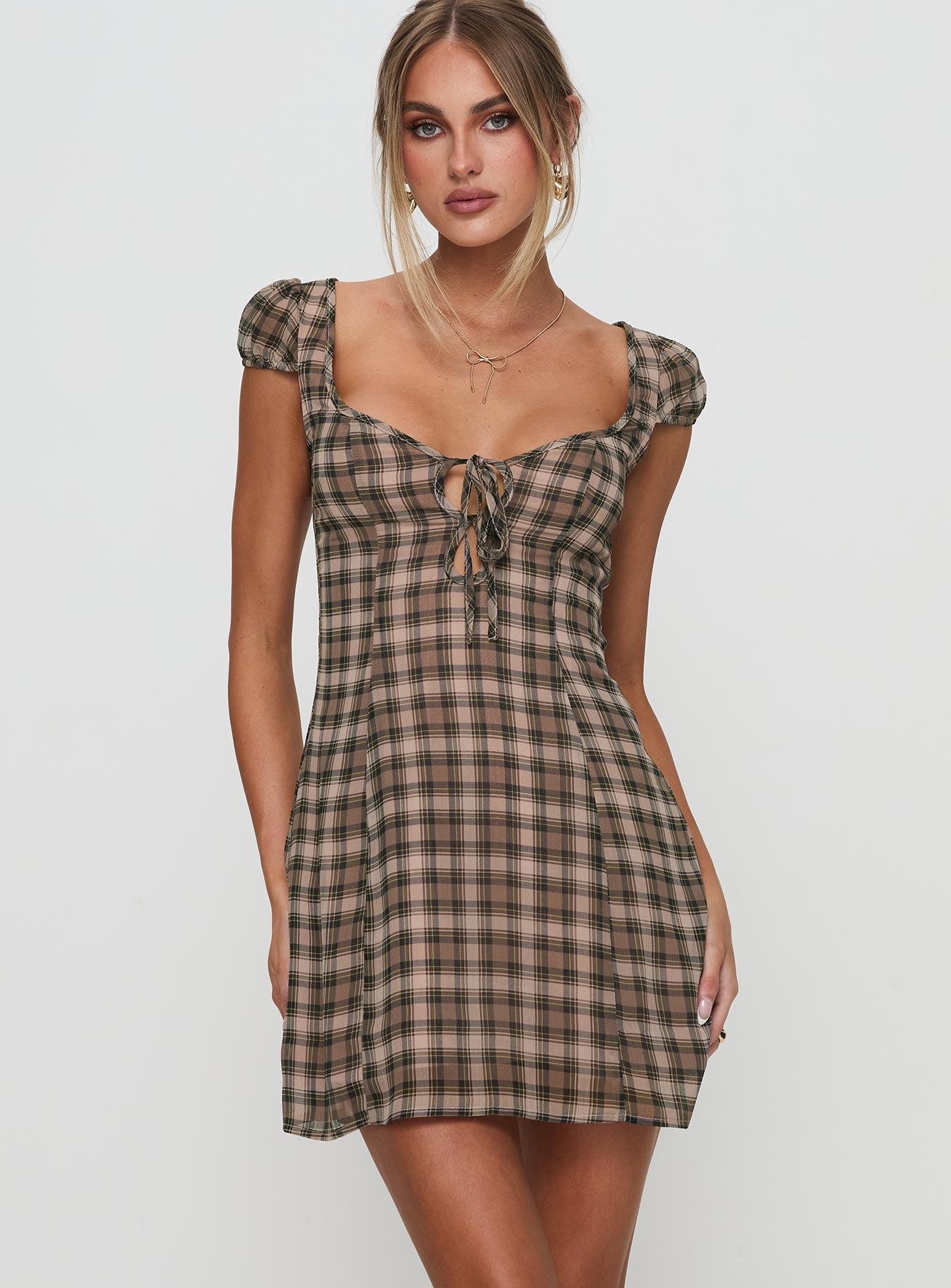 Alora Mini Dress Check Multi Product Image
