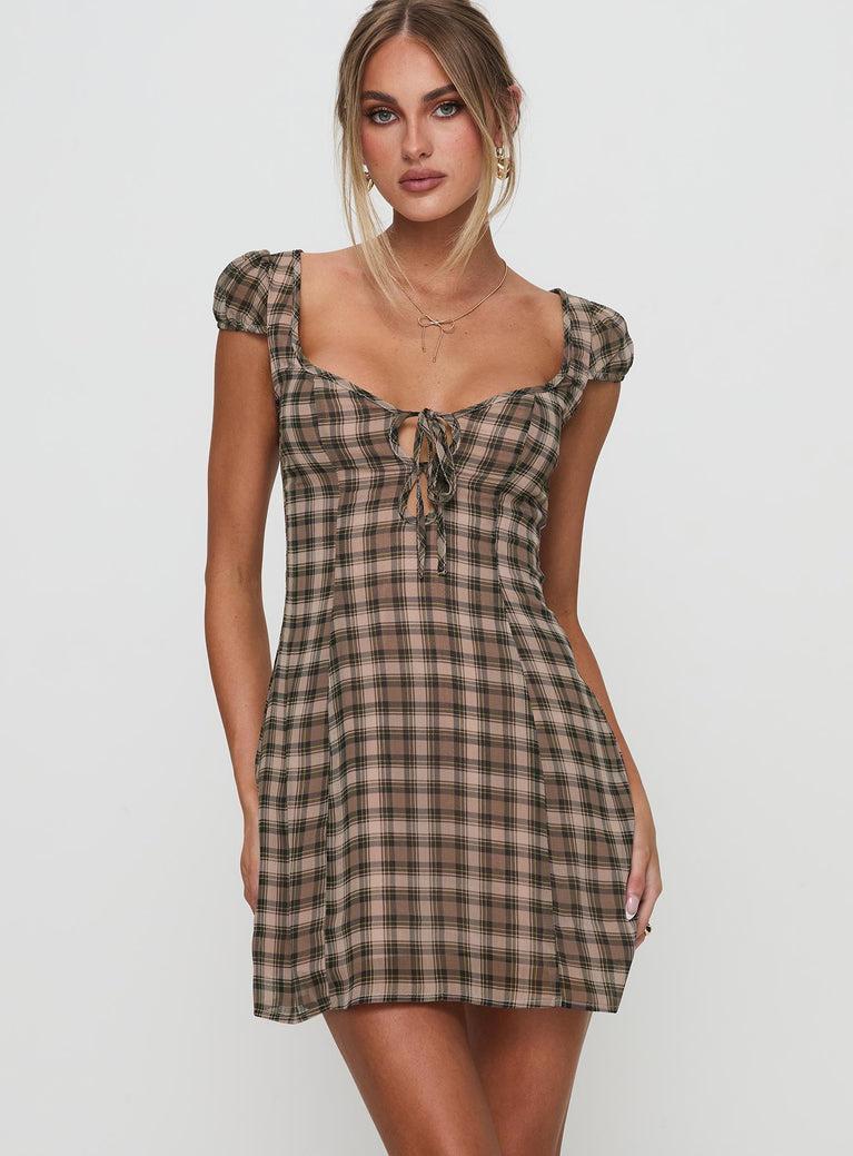 Alora Mini Dress Check Multi Product Image