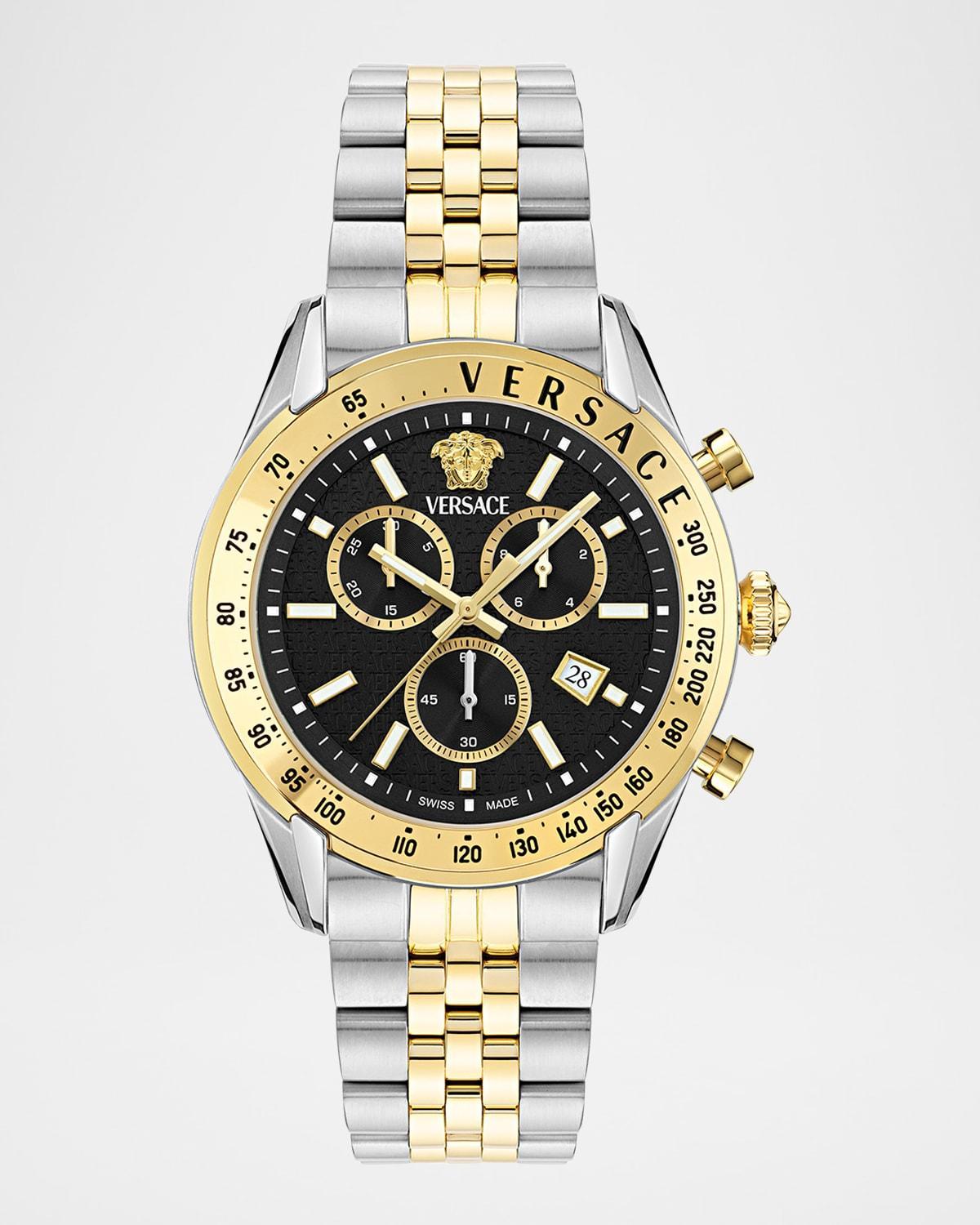 Mens Versace Chrono Master 44mm Two Tone Bracelet Watch Product Image
