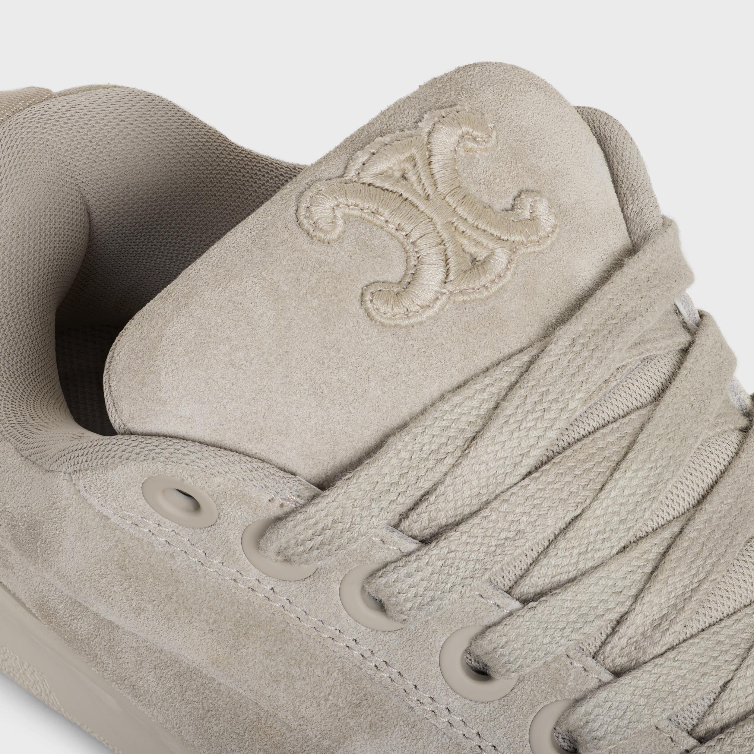 CELINE HUNTINGTON LOW LACE-UP SNEAKER in SUEDE CALFSKIN AND MESH Product Image