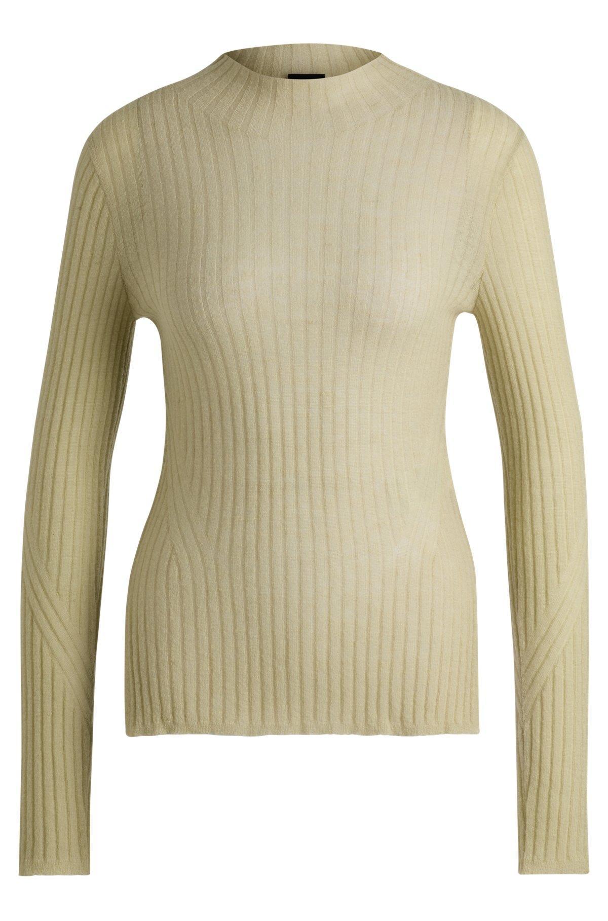 Wool-blend slim-fit sweater with side slits Product Image