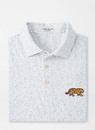 Peter Millar Mens LSU Blitz Performance Polo | Color: White / Gale Grey | Size: M Product Image